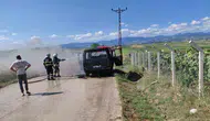 Vezirköprü yolunda servis otobüsü küle döndü