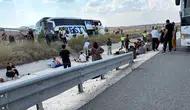 Aksaray'da dehşet anları: Yolcu otobüsü şarampole uçtu, çok sayıda yaralı var