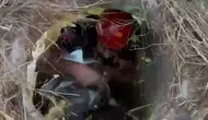 İnegöl'de tarlada açık kalan rögar tehlike saçtı