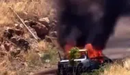 Nurdağı yolunda seyir halindeki araç bir anda alev topuna döndü