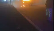 Arnavutköy yolunda seyir halindeki otomobil bir anda küle döndü