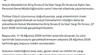 Hukuk ve yargı sınavı tarihleri netleşti