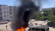 Kahta’da çöp yangını park halindeki araçlara zarar verdi