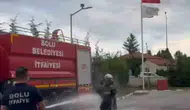 Bolu itfaiyesinde stajyer öğrenciye geleneksel sulu veda