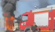 Karabük'te yanan hasta nakil aracından şoför hayat kurtardı