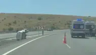 Afyonkarahisar yolunda direksiyon hakimiyetini kaybeden sürücü kaza yaptı