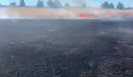 Karabük'te rüzgarın körüklediği anız yangını tarlaları küle çevirdi