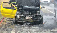 Tekirdağ yolunda seyir halindeki otomobil bir anda küle döndü
