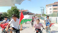 Yenice'de çocuklar Gazze için pedal çevirdi
