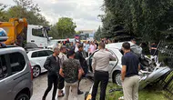 Dehşet anları: Hafriyat kamyonu duramadı, ortalık savaş alanına döndü
