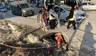 Eskişehir’de inşaat çevresindeki kaldırımlar çökme tehlikesiyle karşı karşıya
