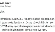 YKS tercih dönemi bu gece kapanıyor