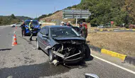 Bolu'da kafa kafaya çarpışan iki otomobilde yaralanan olmadı