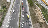 Sarıyer trafiğinde otomobil ve kamyon çarpıştı