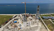 Rize sahilindeki dev cami inşaatı hızla yükseliyor
