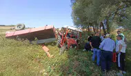 Samsun’da buğday hasadı yolunda kaza