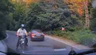 Bolu Gölcük yolunda motosiklet kazası kamerada