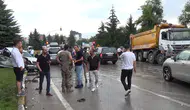 Erzurum'da yağışlı yolda zincirleme trafik kazası