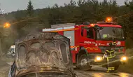 Niksar yolunda seyir halindeki araç bir anda alev aldı