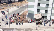 Malatya'da hafriyat kamyonu apartman duvarına girdi