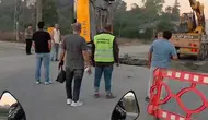 Arnavutköy'de yol çalışması taksiyi yuttu