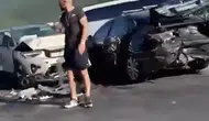 TIR otomobili sürükledi, 10 araç peş peşe çarptı 6 yaralı