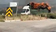 Bursa'da kamyonda saman yangını paniği