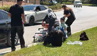 Kaza yerindeki polislere otomobil daldı: 6 yaralı