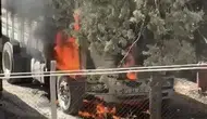 Nusaybin'de park halindeki kamyon küle döndü