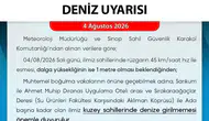 Sinop kıyılarında yarın denize girmek tehlikeli olabilir