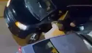 Çekmeköy trafiğinde yol verme kavgası kameraya yansıdı