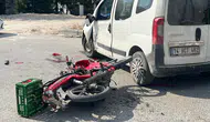 Mudurnu'da motosiklet ile hafif ticari araç çarpıştı, sürücü ağır yaralandı