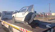 Tekirdağ'da otomobil ikiye bölündü sürücü burnu bile kanamadan kurtuldu