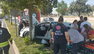 Çorlu'da hatalı dönüş kazası sürücüyü hastanelik etti