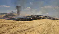 Ankara Elmadağ kırsalında anız yangını paniği