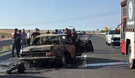 Tekirdağ Çorlu’da feci kaza Yanan araçta can verdi