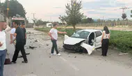 Çubuk yolunda direksiyon hakimiyeti kaybedilen araç takla attı