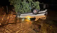 Kırklareli Kuştepe köyünde gece vakti bahçeye uçan araçta sürücü yaralandı
