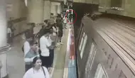 Metro beklerken raylara düşen görme engelli genç kurtarıldı
