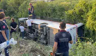 Samsun’da yolcu otobüsü devrildi