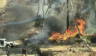 Fethiye'de kamyonet yangını ormana sıçradı
