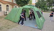 Boyabatlı genç izciler kamp hayatına hızlı bir giriş yaptı