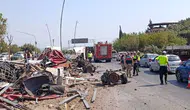 Belen yolunda tehlikeli kaza TIR devrildi