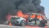 Gaziantep yolunda seyir halindeki lüks otomobil küle döndü
