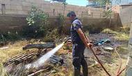 Aydın Efeler’de apartman bahçesinde panik yaratan yangın