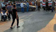 Hatay'da motosiklet kazası kamerada