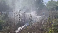 Zonguldak'ta kaza yapan sürücüyü jandarma alevlerin arasından çekip çıkardı