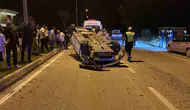 İnegöl'de gece yarısı dehşeti: Otomobil takla attı