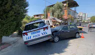 Nazilli'de trafik kazası: Polis aracı ve otomobil çarpıştı