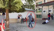 Kayseri'de hastane önünde hareketli dakikalar: Muhtarın 'gerçek sanıp' müdahale çabası kamerada